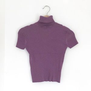 Pomelo Ribbed Knit Turtleneck Crop Top